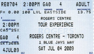 rogers centre tour ticket