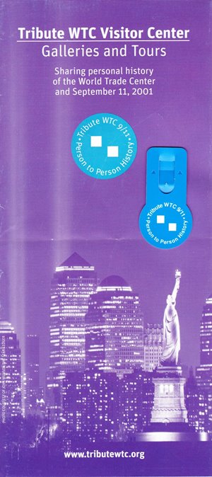 tribute world trade center visitor brochure and badge