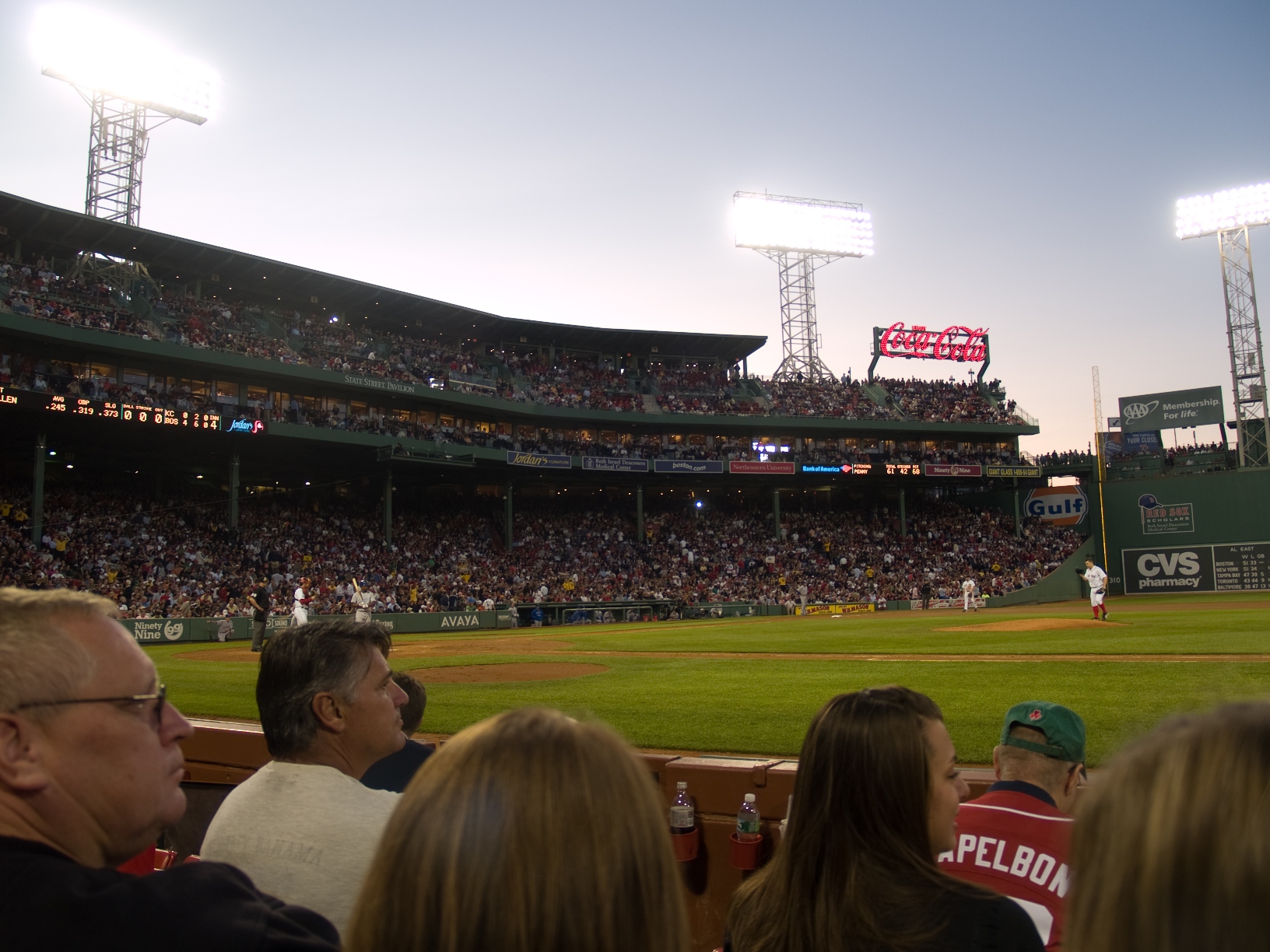 fenway park during a red sox versus kansas city royals game on july 9th 2009