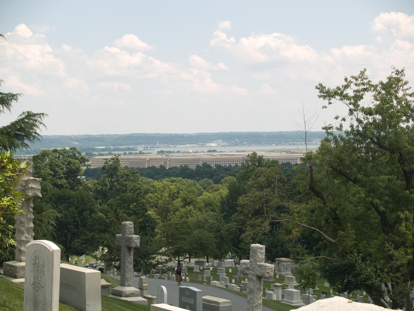 view of the pentagon from arlington cemetery